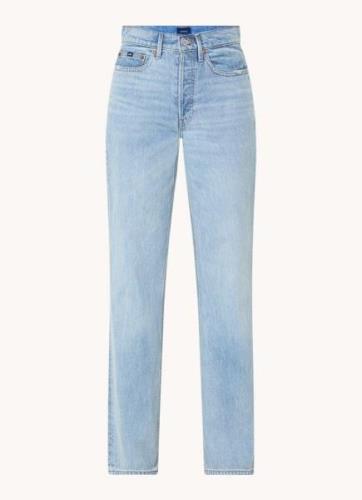 Denham Ima high waist straight leg jeans met lichte wassing