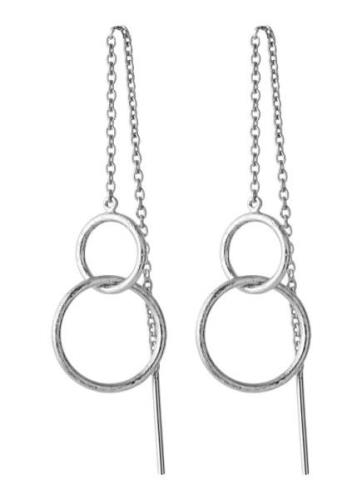 Pernille Corydon Double Plain oorhangers van zilver