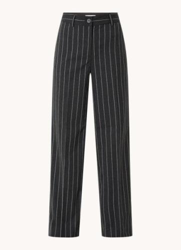 Co'Couture Pricilla mid waist wide fit pantalon met streepprint