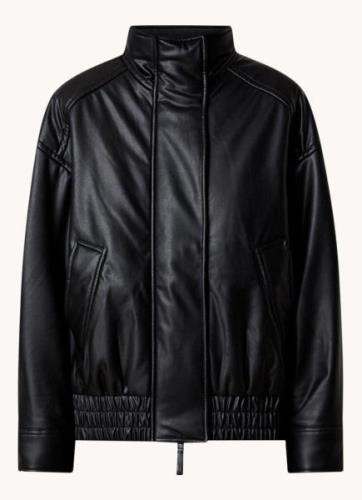 Acne Studios Oversized bomberjack van imitatieleer met steekzakken