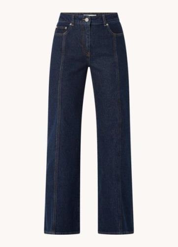 Reiss Juniper mid waist flared jeans met donkere wassing