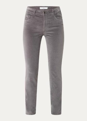 BRAX Shakira high waist slim fit broek van fluweel