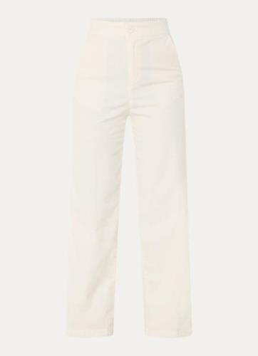 Benetton High waist straight fit broek van corduroy met steekzakken