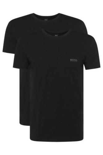 Zwarte Hugo Boss t-shirt uni katoen ronde hals 2-pack