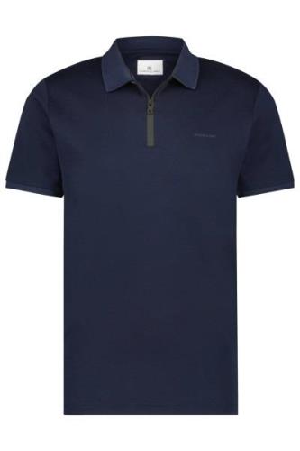 State of Art navy poloshirt zwarte met rits