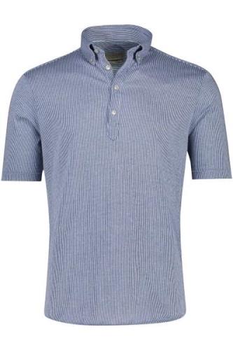 John Miller polo normale fit blauw gestreept katoen