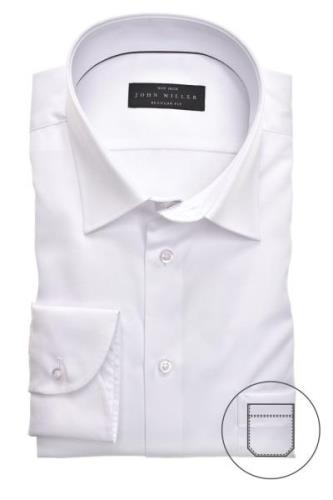 Overhemd John Miller wit Regular Fit strijkvrij