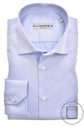 Mouwlengte 7 overhemd Ledub met borstzak blauw 100% katoen