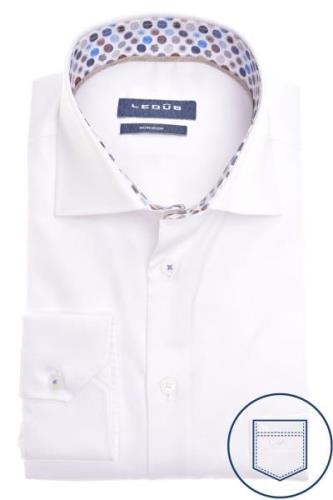 Ledub overhemd strijkvrij wit