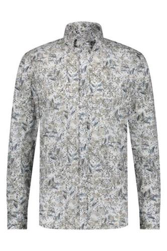 State of Art casual overhemd wit geprint met button down boord