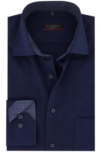 Eterna business overhemd strijkvrij Modern Fit donkerblauw effen katoe...