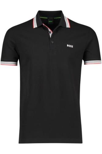 Hugo Boss polo Paddy zwart effen katoen normale fit