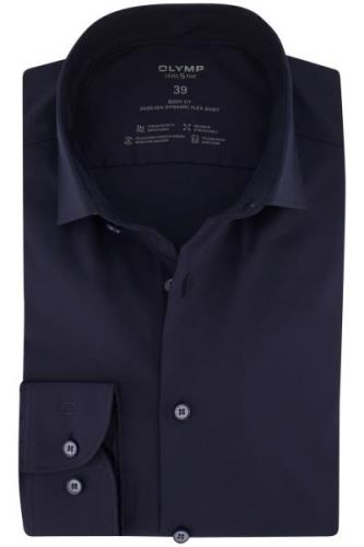 Olymp business overhemd Level Five donkerblauw effen  extra slim fit