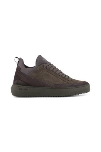 Blackstone sneakers effen leer grijs