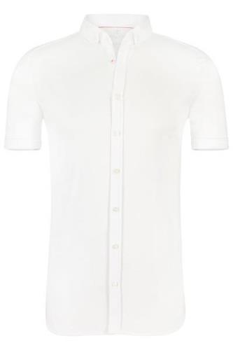 Desoto overhemd korte mouwen wit effen katoen slim fit