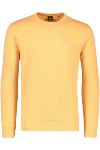 Oranje effen Hugo Boss sweater Westart katoen ronde hals