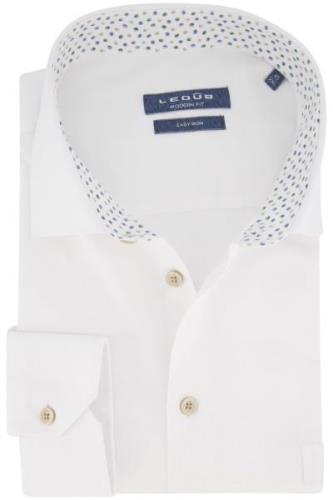 Ledub business overhemd wit katoen-stretch normale fit