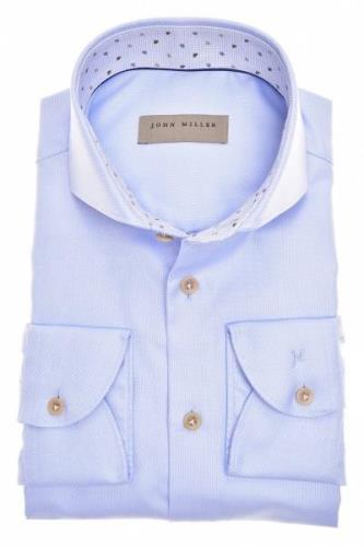 John Miller zakelijk overhemd Slim Fit lichtblauw effen katoen