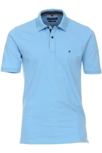 Casa Moda polo blauw effen 100% katoen normale fit