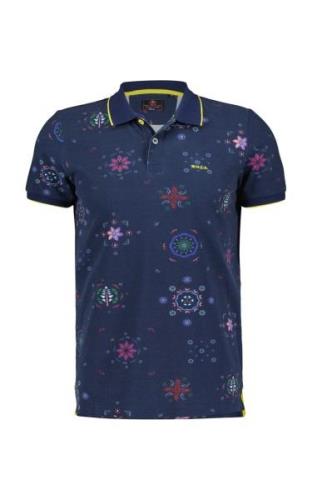 New Zealand polo blauw geprint katoen normale fit  Huriwai