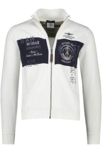 Aeronautica Militare vest opstaande kraag ecru met rits katoen