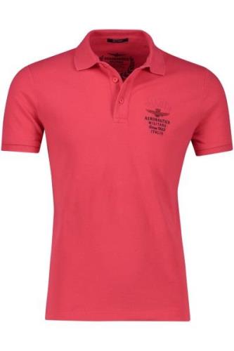 Aeronautica Militare polo normale fit rood geprint katoen Met logo