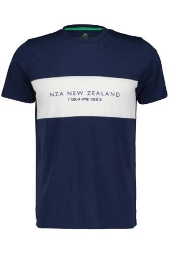 New Zealand t-shirt Ianthe donkerblauw effen 100% katoen