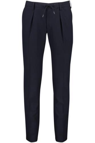 Profuomo broek bandplooi model donkerblauw effen