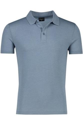 Strellson polo normale fit blauw effen katoen-stretch