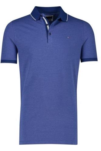 Portofino polo normale fit marineblauw extra lang effen katoen