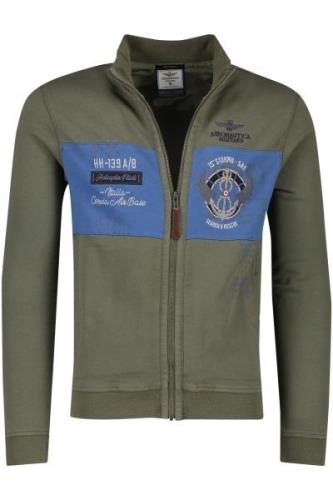 Aeronautica Militare vest regular fit groen effen