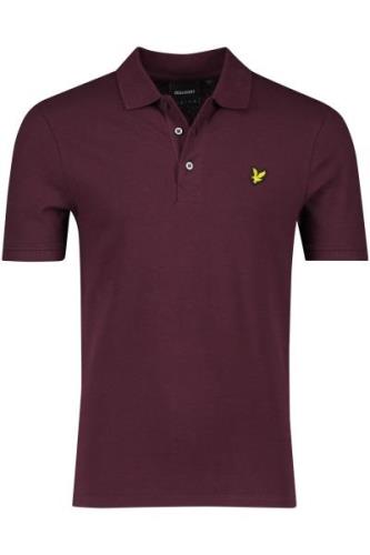 Lyle & Scott polo slim fit paars effen katoen met logo