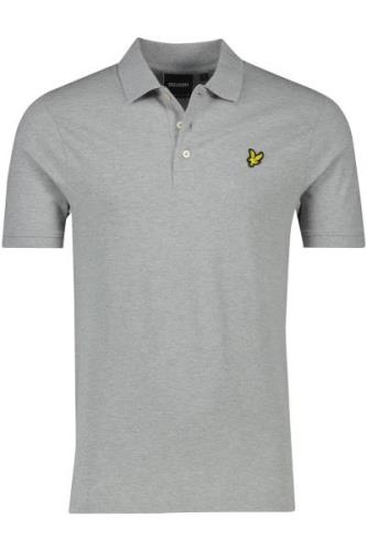 Lyle & Scott polo slim fit grijs gemêleerd katoen