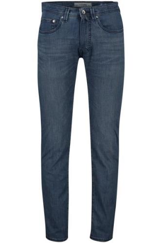 Pierre Cardin jeans blauw effen katoen-stretch Tapered Fit
