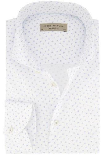 John Miller overhemd mouwlengte 7 Tailored Fit normale fit wit met pri...