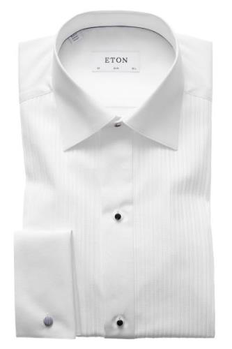 Eton black tie shirt wit plissé slim fit