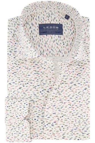 Ledub overhemd Modern Fit New navy print katoen