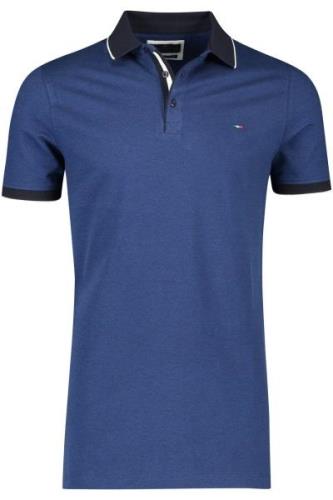 Portofino poloshirt korte mouw normale fit blauw effen katoen