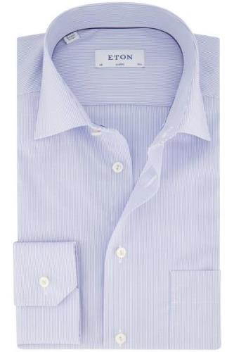 Eton business overhemd wijde fit lichtblauw wit gestreept katoen Class...