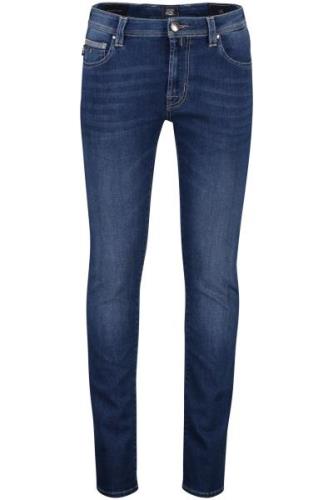 Jeans Tramarossa donkerblauw effen katoen