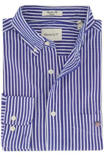 Katoenen Gant casual overhemd normale fit blauw gestreept