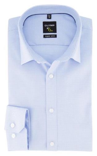 Overhemd Olymp No. 6 super slim fit blauw geruit