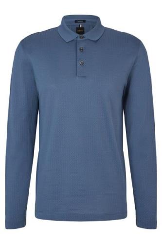 Hugo Boss polo normale fit zwart effen wol