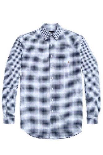Polo Ralph Lauren Big & Tall overhemd normale fit blauw geruit katoen ...