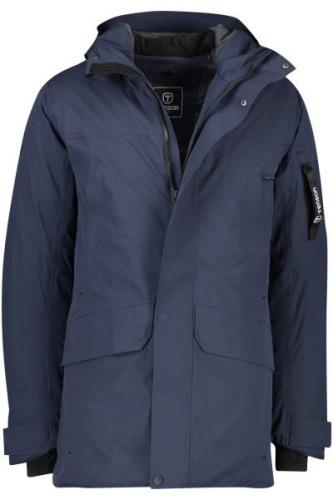 Tenson winterjas donkerblauw normale fit effen rits + knoop