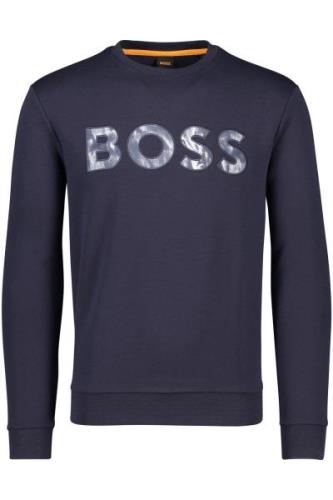 Hugo Boss sweater blauw ronde hals met opdruk