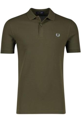 Fred Perry polo normale fit donkergroen effen katoen