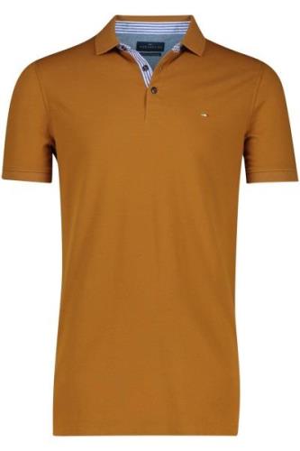 Portofino poloshirt 3 knoops bruin uni katoen normale fit