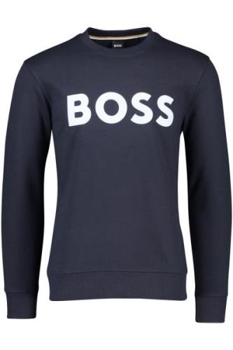 Sweater Hugo Boss donkerblauw effen ronde hals