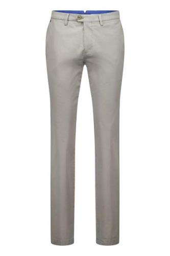 Gardeur katoenen slim fit lichtgrijze pantalon flatfront model